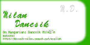 milan dancsik business card